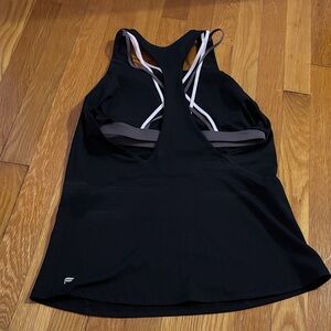 Fabletics Black Sports Bra with White Straps